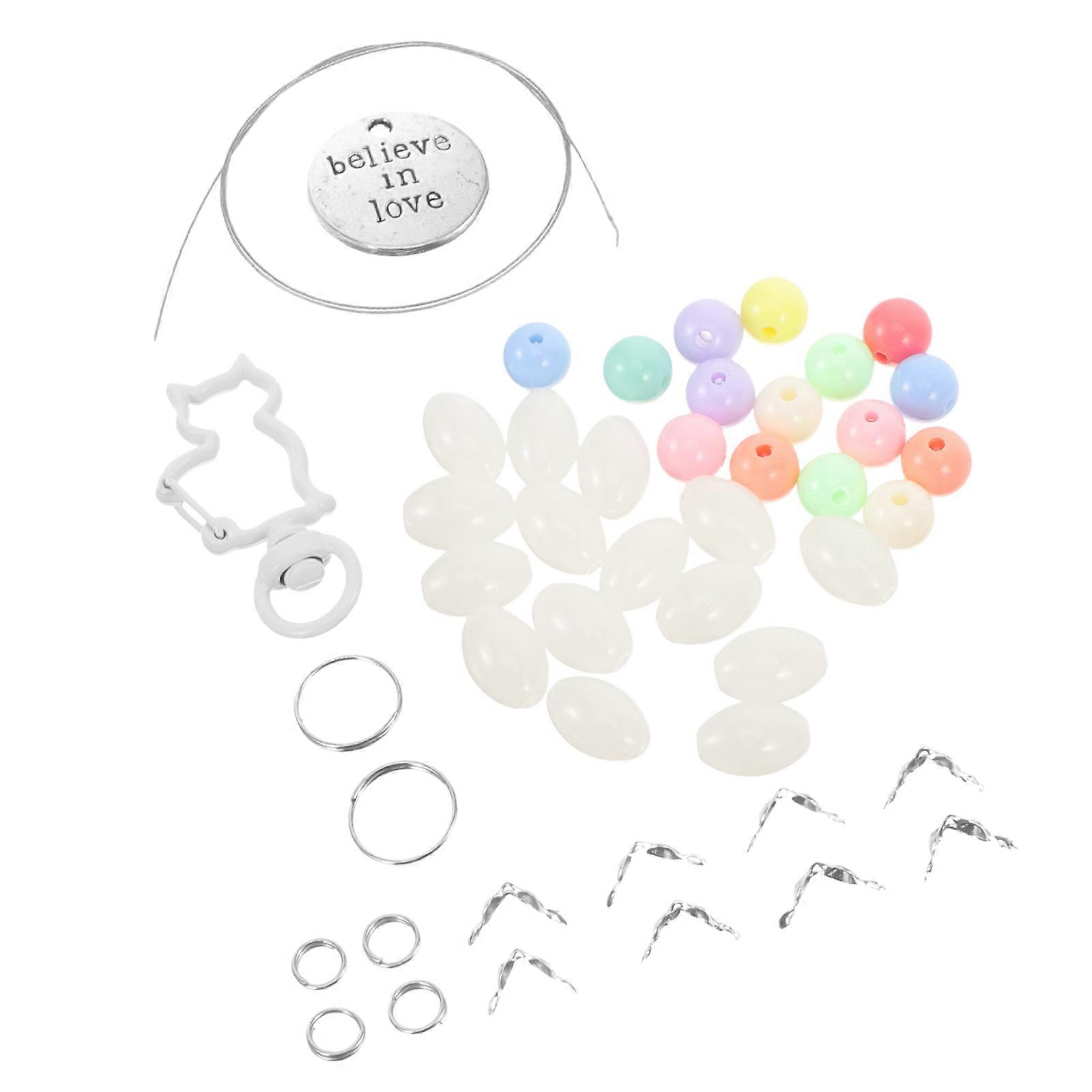 Keychain Making Beads Collection in Unique Round Design Suitable for Birthday and Valentine's Day Celebrations 1 Set