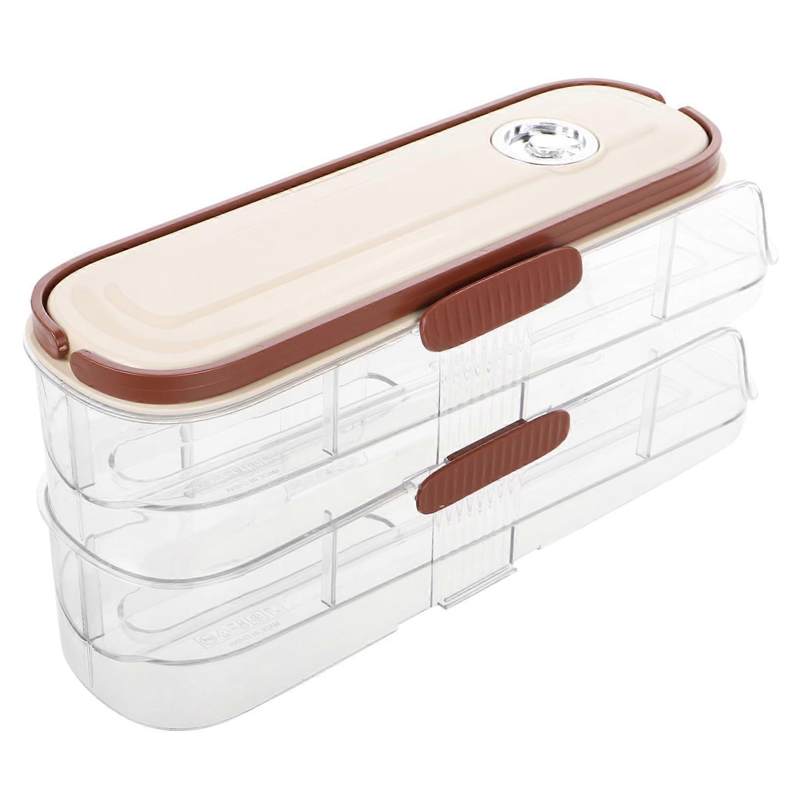 Egg Holder Refrigerator Automatic Rolling Organizer Keeps Eggs Fresh Saves Space 31X10X8.5CM