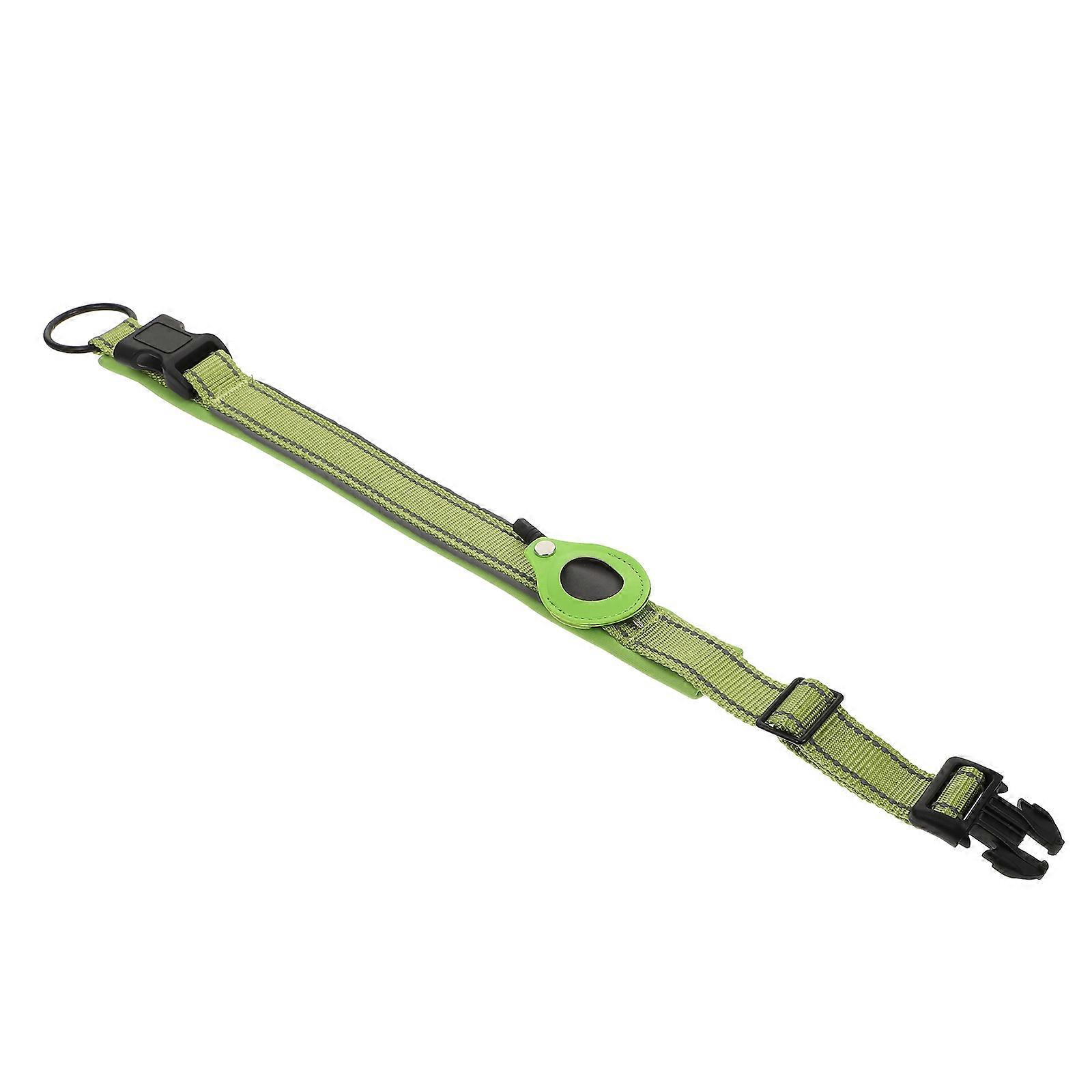 Pet Collar Locator Protector in Green with Reflective Design for Night Use and Durable Nylon Neoprene Case