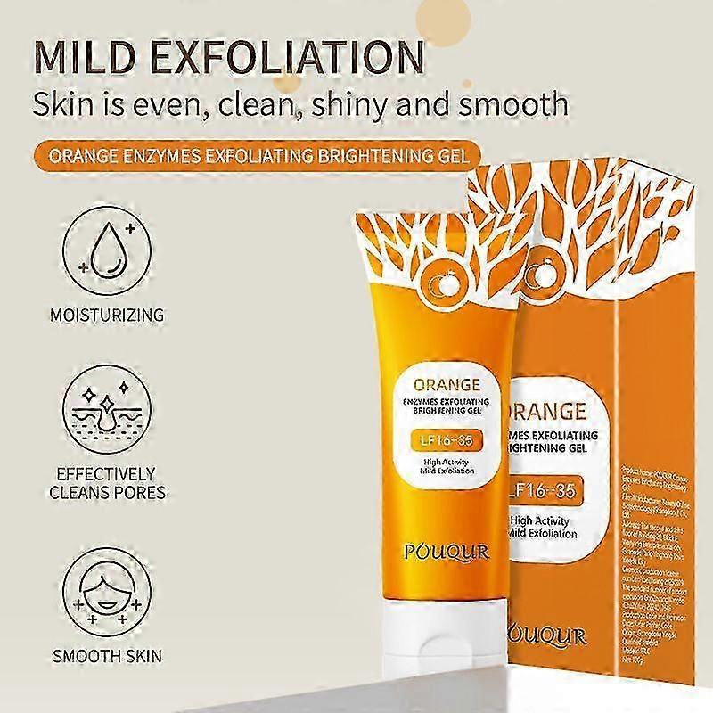 Gel Exfoliant Éclaircissant Aux Enzymes D'Orange - Soin Visage Doux - Neuf Sous Emballage