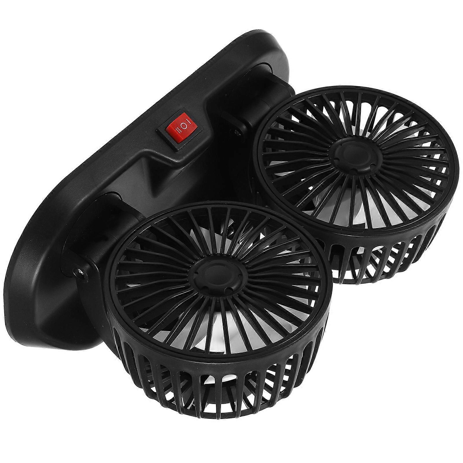 Car Fan Cooling System For Vehicle Dashboard Rotatable Dual-head Summer Use 1 Set Multi Color
