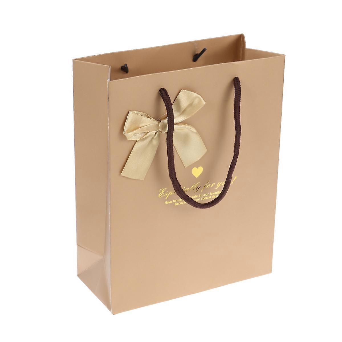 Premium Golden Paper Gift Bags with Handles for Storage Use Set of 5 Medium Size