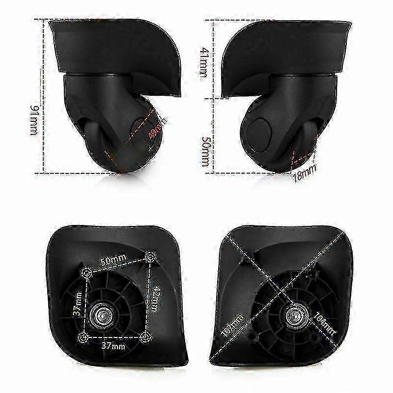 2PC Luggage Universal Swivel Caster Wheel Suitcase Replacement 360Spinner Wheel-xdd