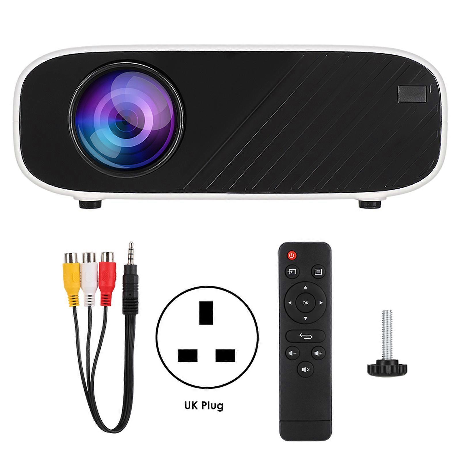 W90 Portable LCD Red and Blue 3D 480P Mirroring Version Projector White 100V-240V