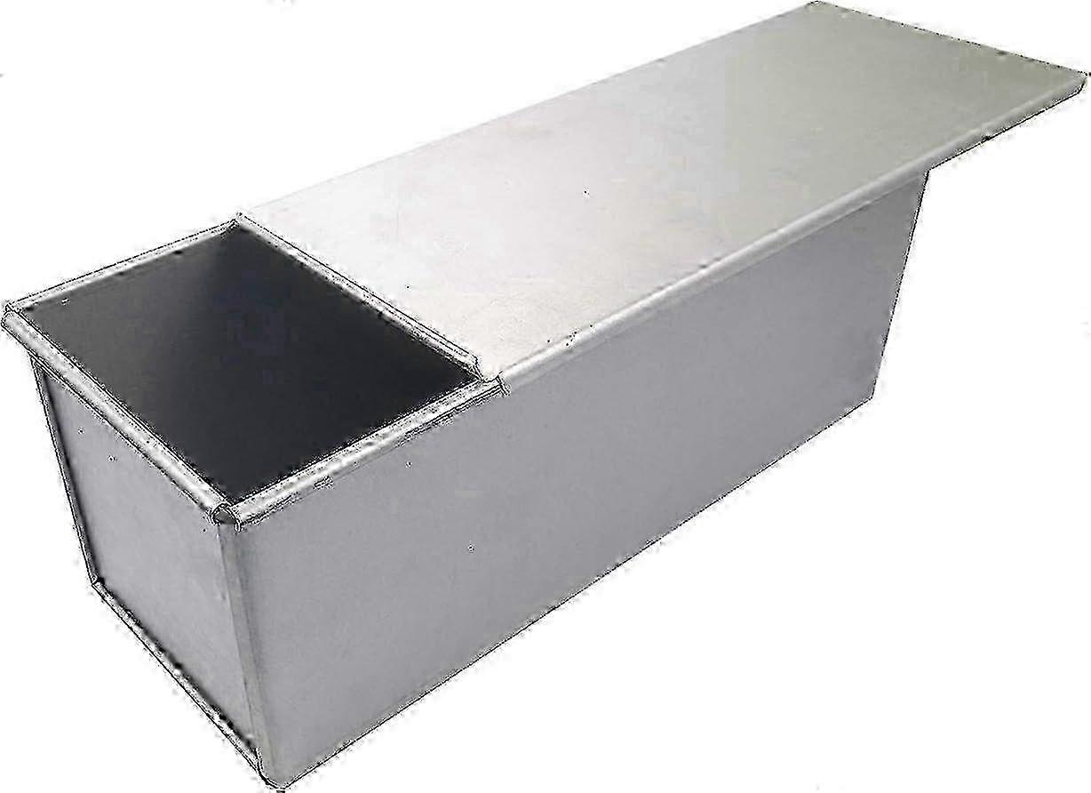 Pullman Loaf Pan with Lid, 1.65Lb Dough Capacity Non-stick Rectangle Flat Toast Box -Silver (750G)