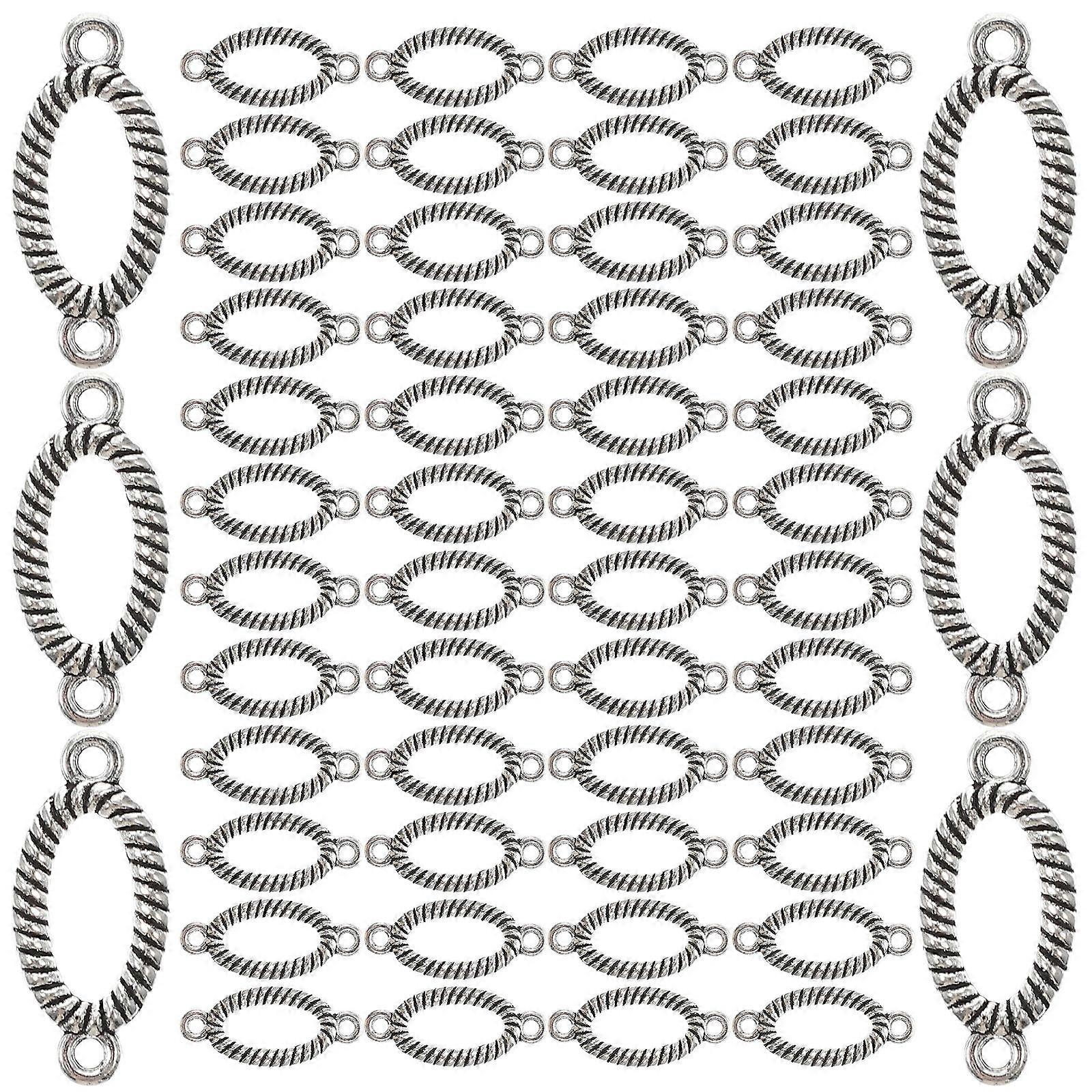 100pcs Dark Brown Alloy Oval Shape Charms for Jewelry Making Crafts and Decorations 0.5 inch