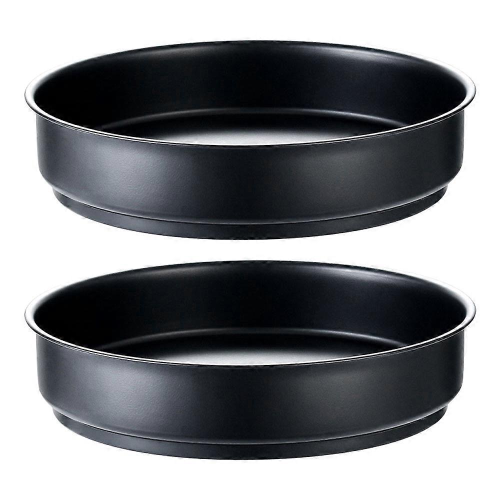 Kitchen Counter Shelf 2Pcs Black Rotary Seasoning Racks Space Saving Design For Organization And Convenience In Culinary Spaces
