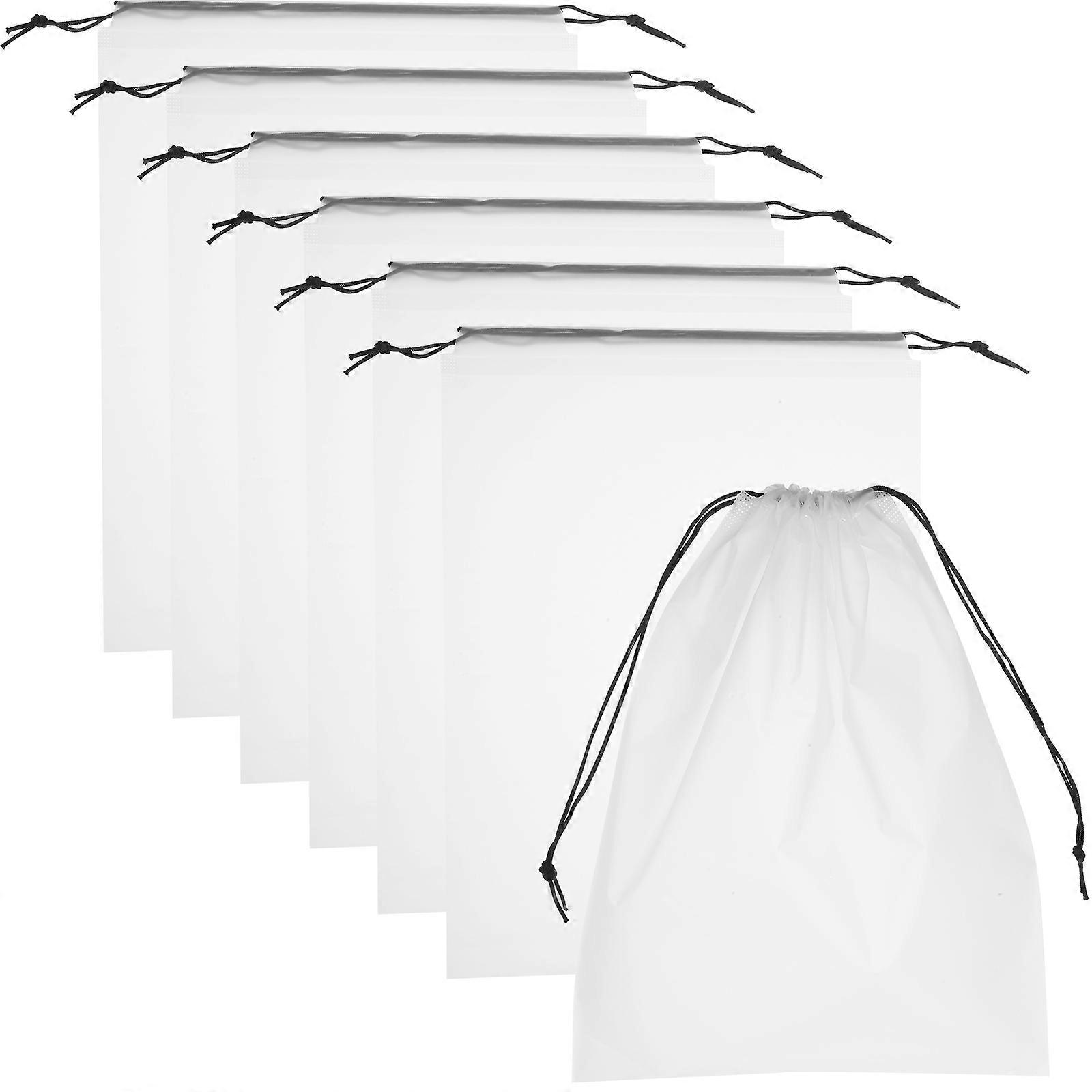 White Drawstring Bags for Storage Use 20 Pieces PE Material Perfect for Travel Shoe Organizers