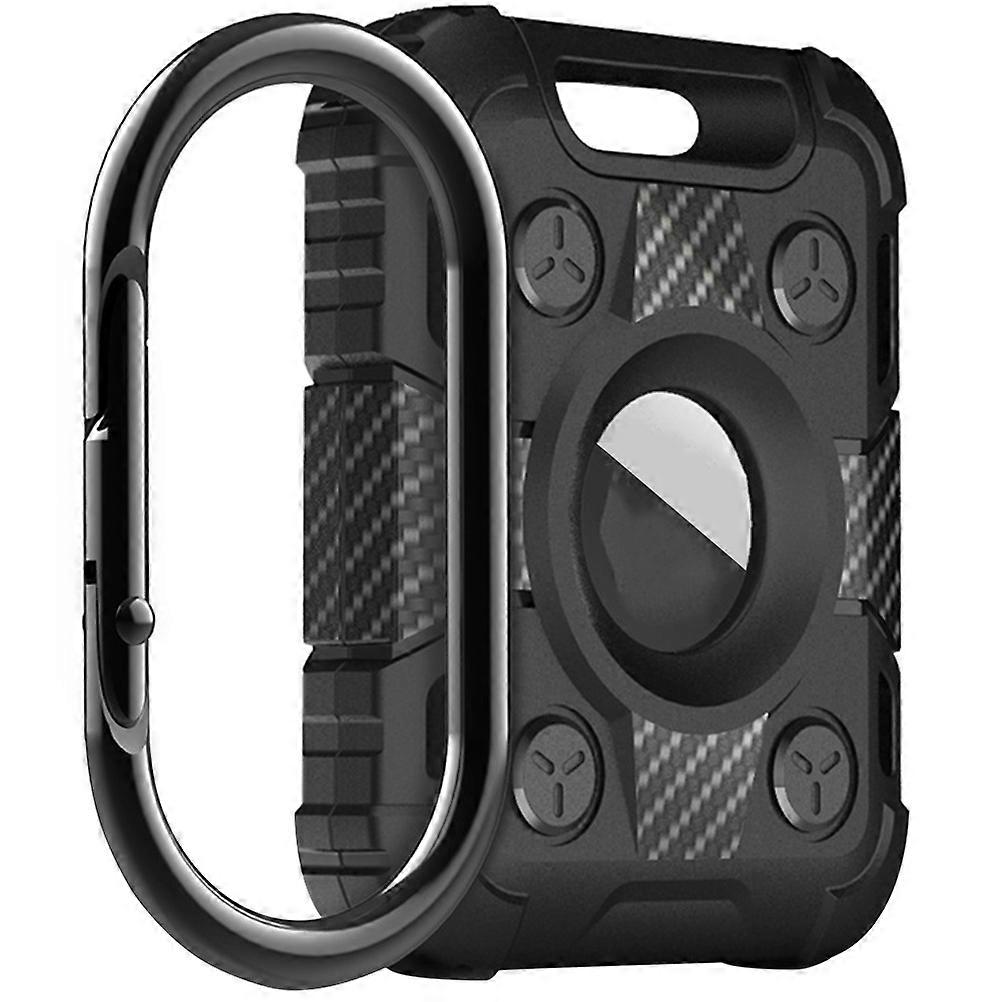 Portable Protective Case with Anti-scratch Cover for Key Ring Black ABS TPU Metal