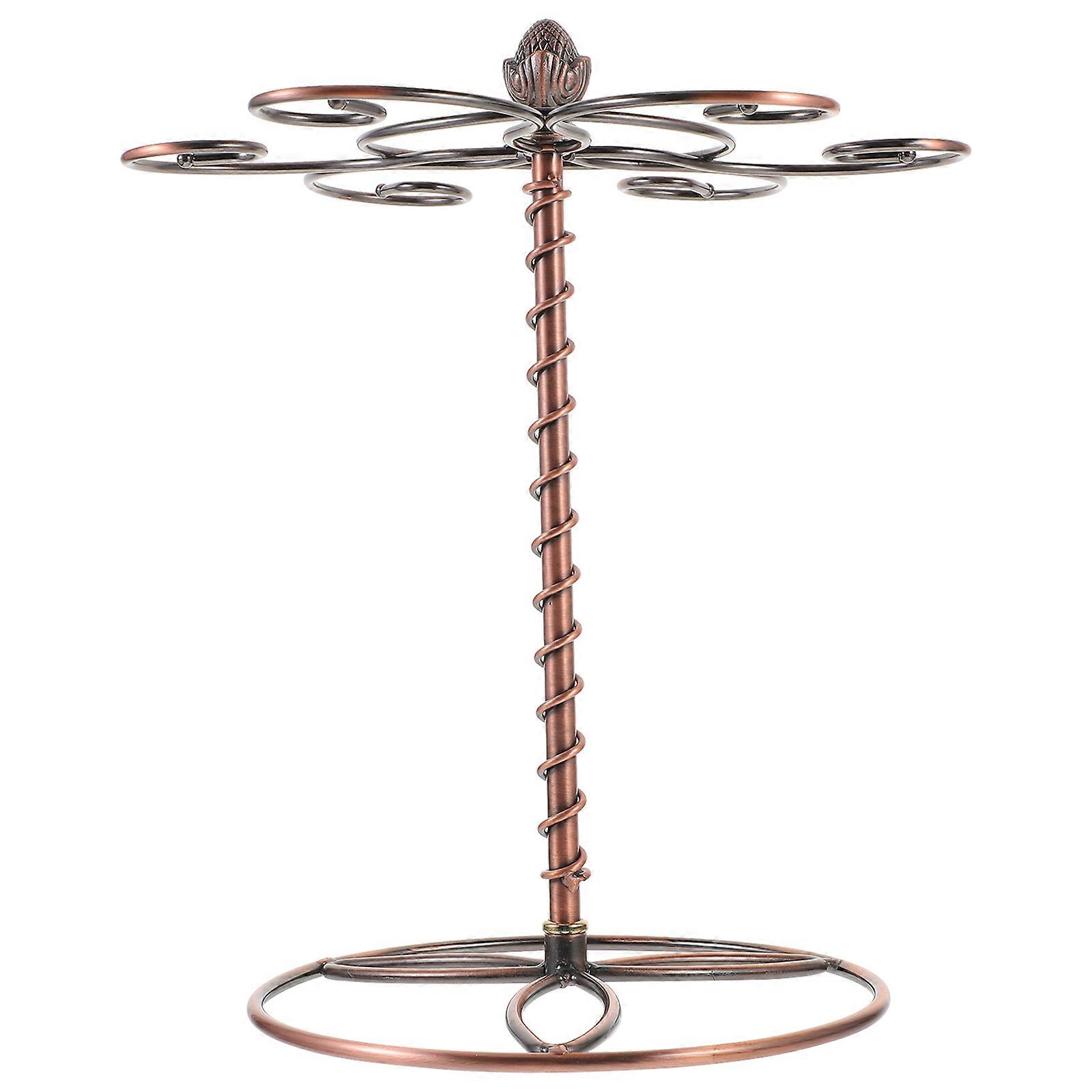 Golden Wine Glass Rack for Barbecue Use Iron Material Sturdy and Kitchen Storage Solution