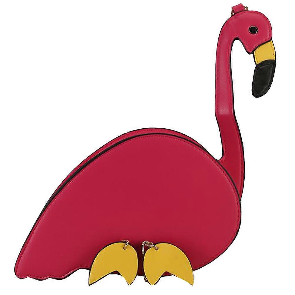 Rosy PU Women Single Shoulder Bag for Storage with Flamingo Pattern 1Pc Lightweight