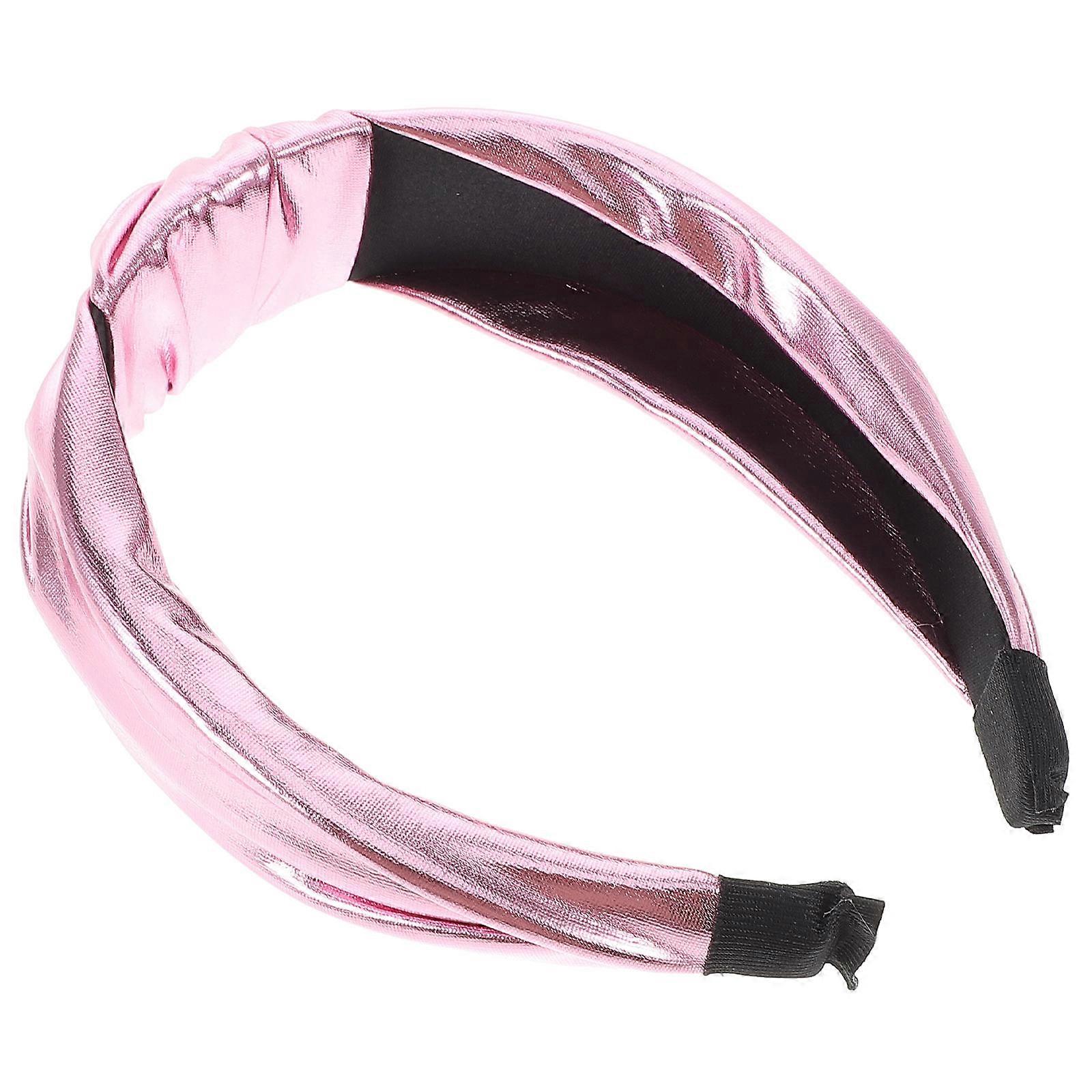 Soft Pink Knot Headband for Women – Sparkly Sequin Hairband with Knotted Design, Elegant European Style