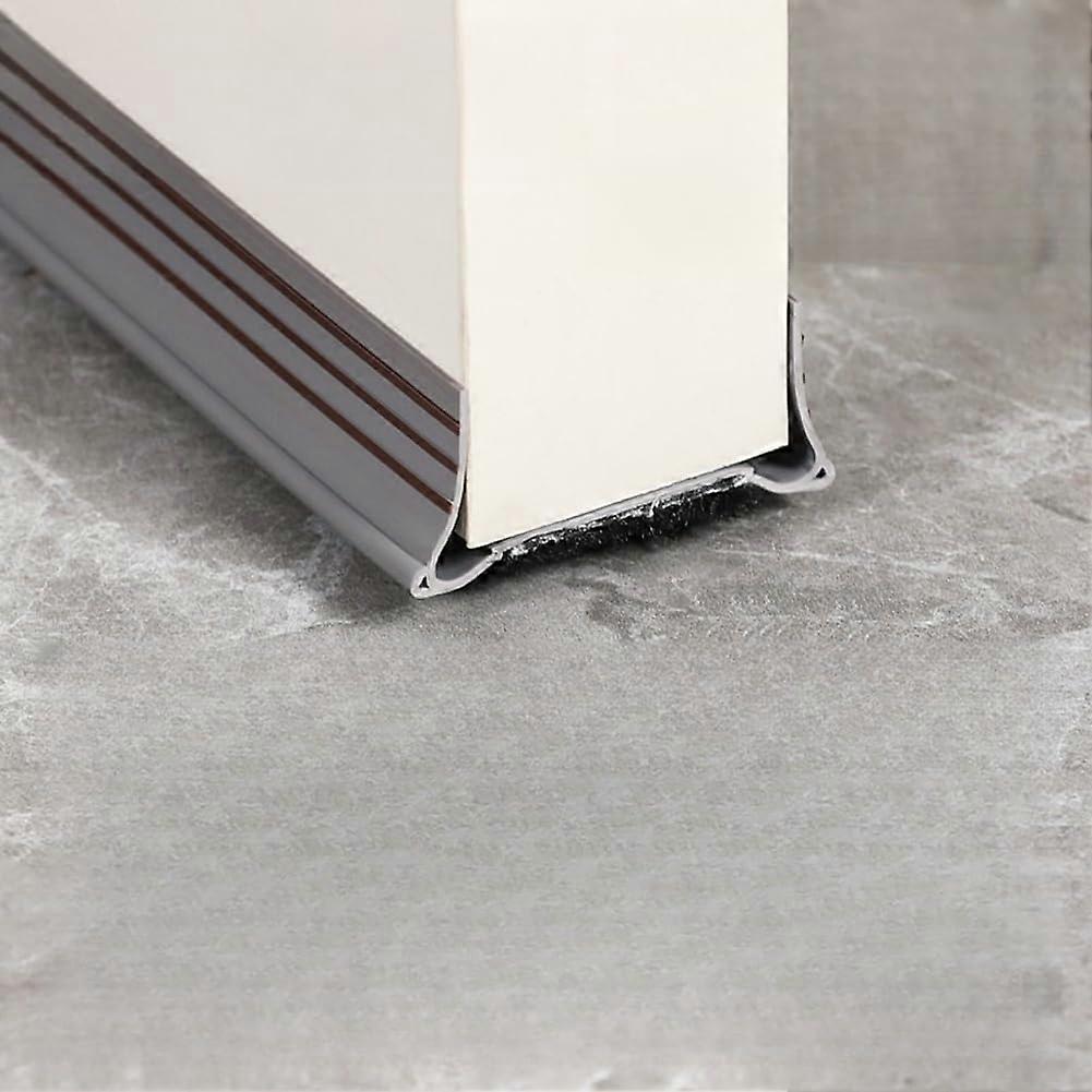 Double Sided PVC Draught Excluder, Door Seal with Brush, Soundproof, Grey, 93 x 5.5 cm