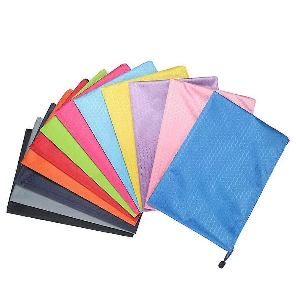 A6/A5/A4 Waterproof Document Bag Folders Zipper Pockets 10 Pack A4