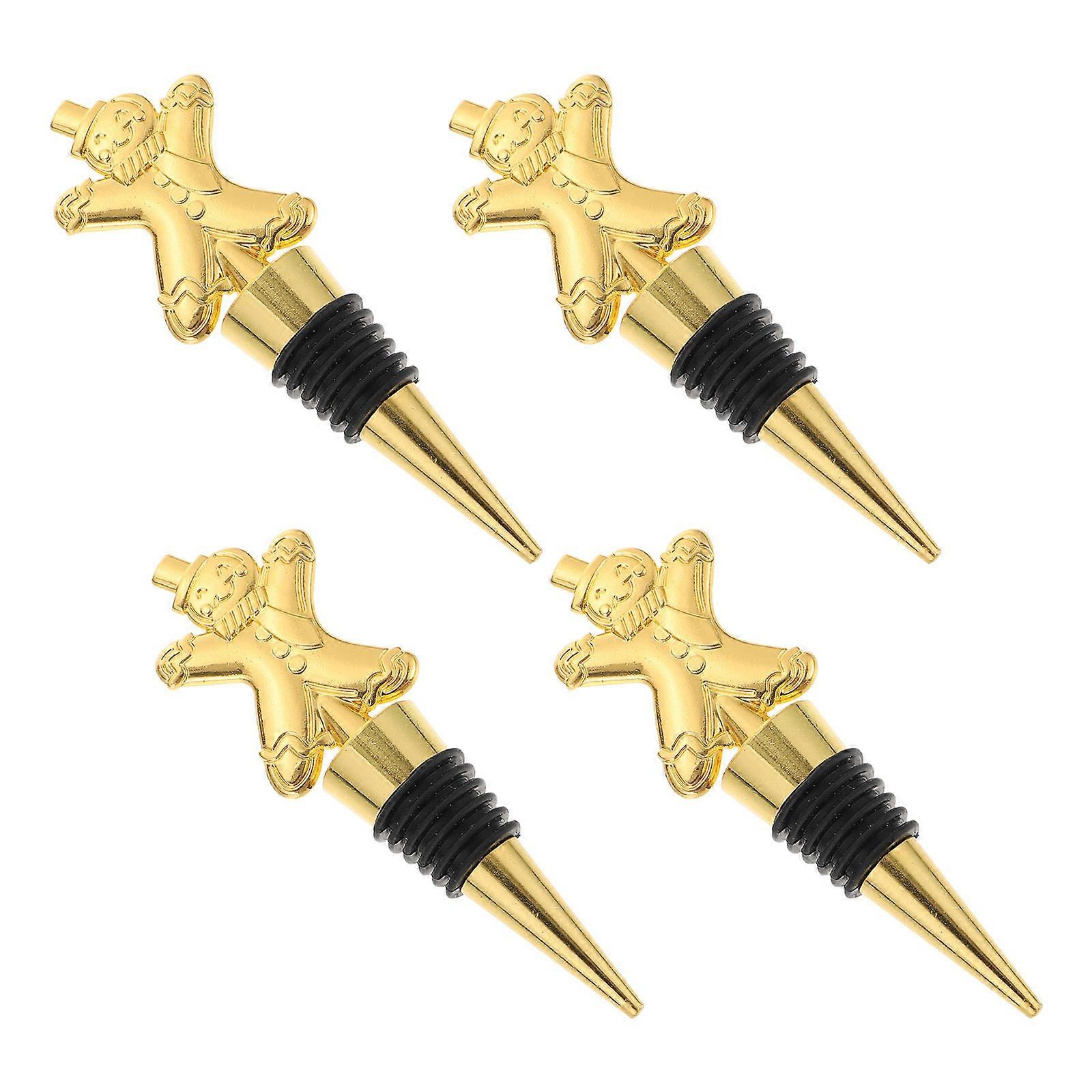 4 مجموعة زجاجة زخرفية سدادة مثالية للبالغين تتميز بتصميم لزجاجات المشروبات واستخدام مصانع النبيذ