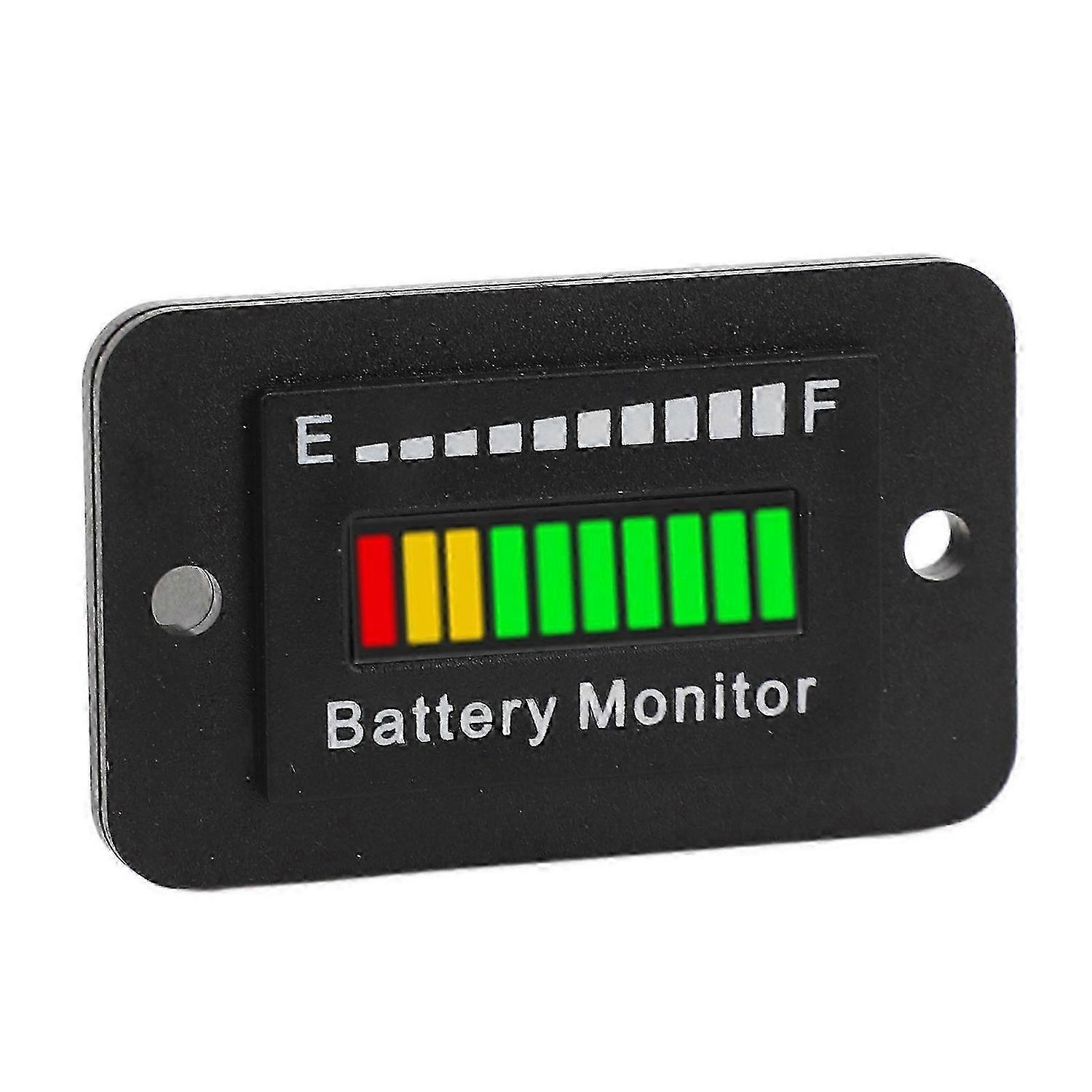 Golf Cart Battery Monitor 12V-72V with Bright LED Display - Reliable Reading
