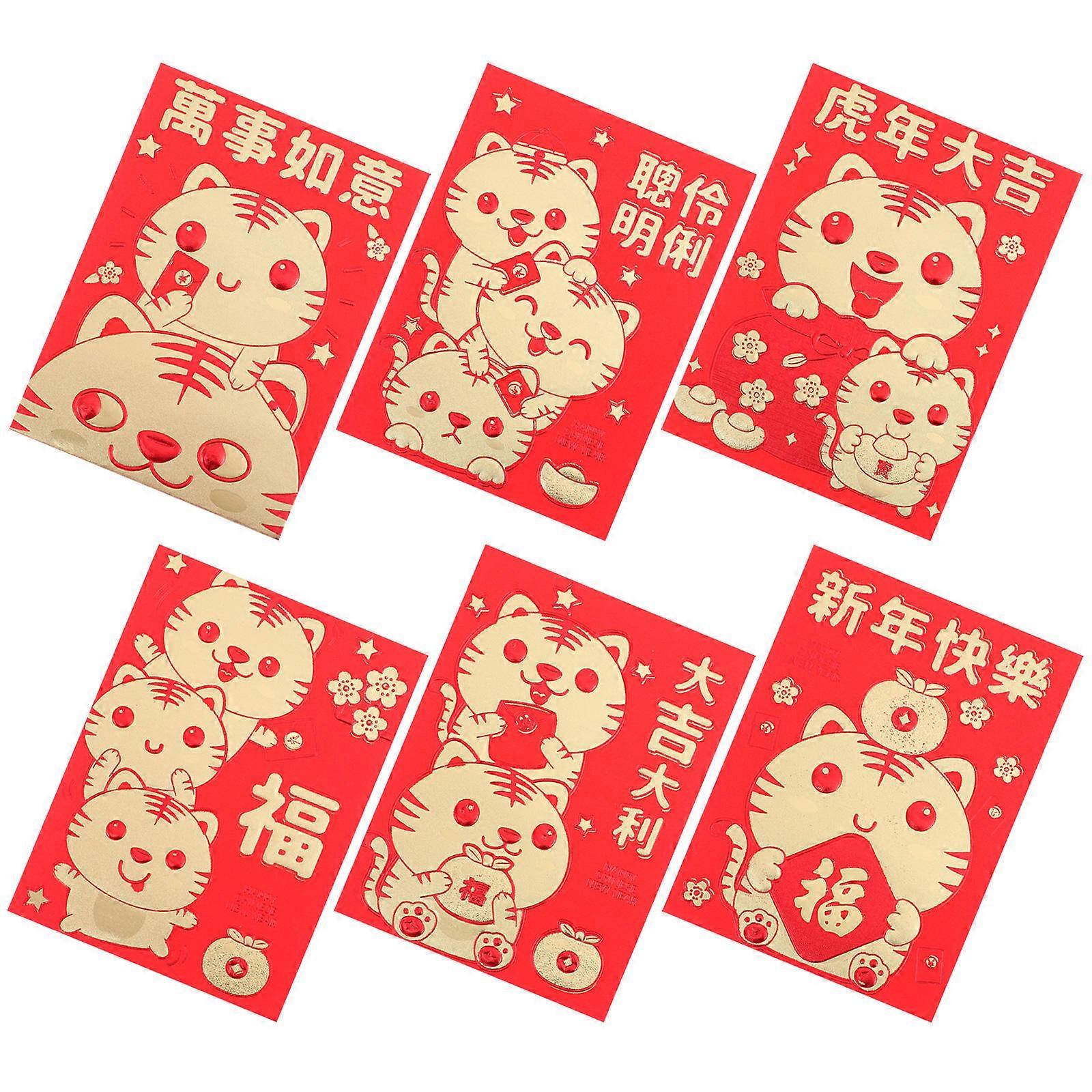 Festival Money Packet 60 Pcs Chinese New Year Red Packet for Occasions Like Baby Showers Crafted from Paper and Red