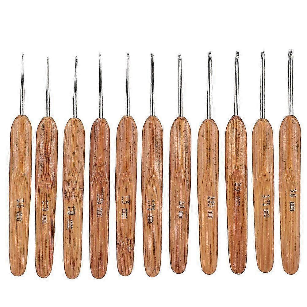 Ergonomic Crochet Hooks Set Mix Size Knitting Needles Bamboo Handle PortableBraiding Weaving Tool