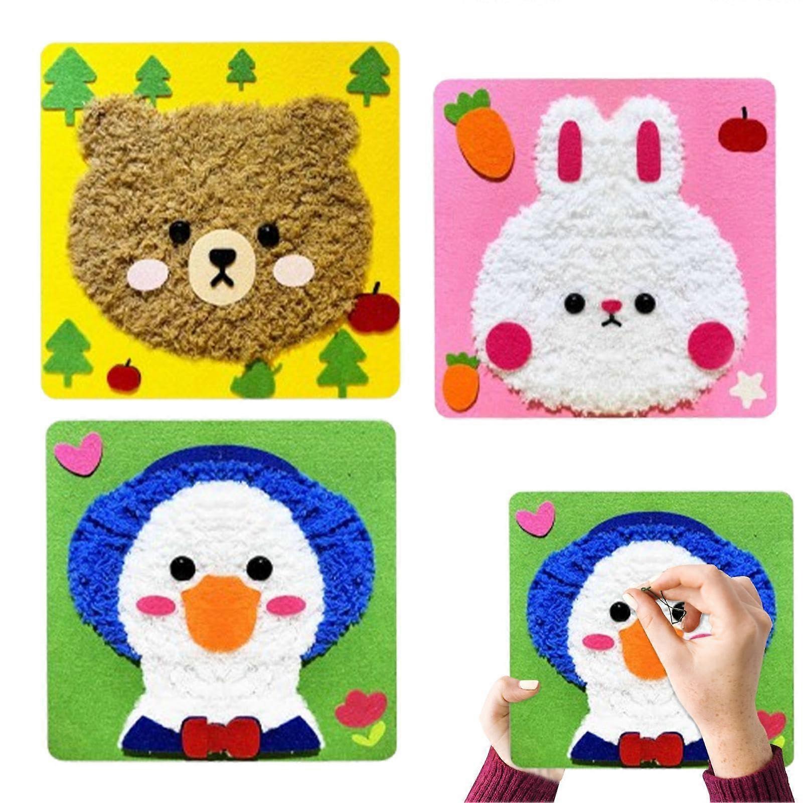 Kids Animal Sewing Kit with Felt Animal Patterns – Beginner Craft Set for Children