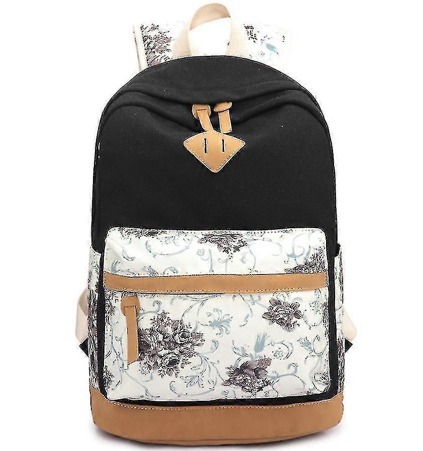Canvas Backpack Printed Leisure Student School Bag
