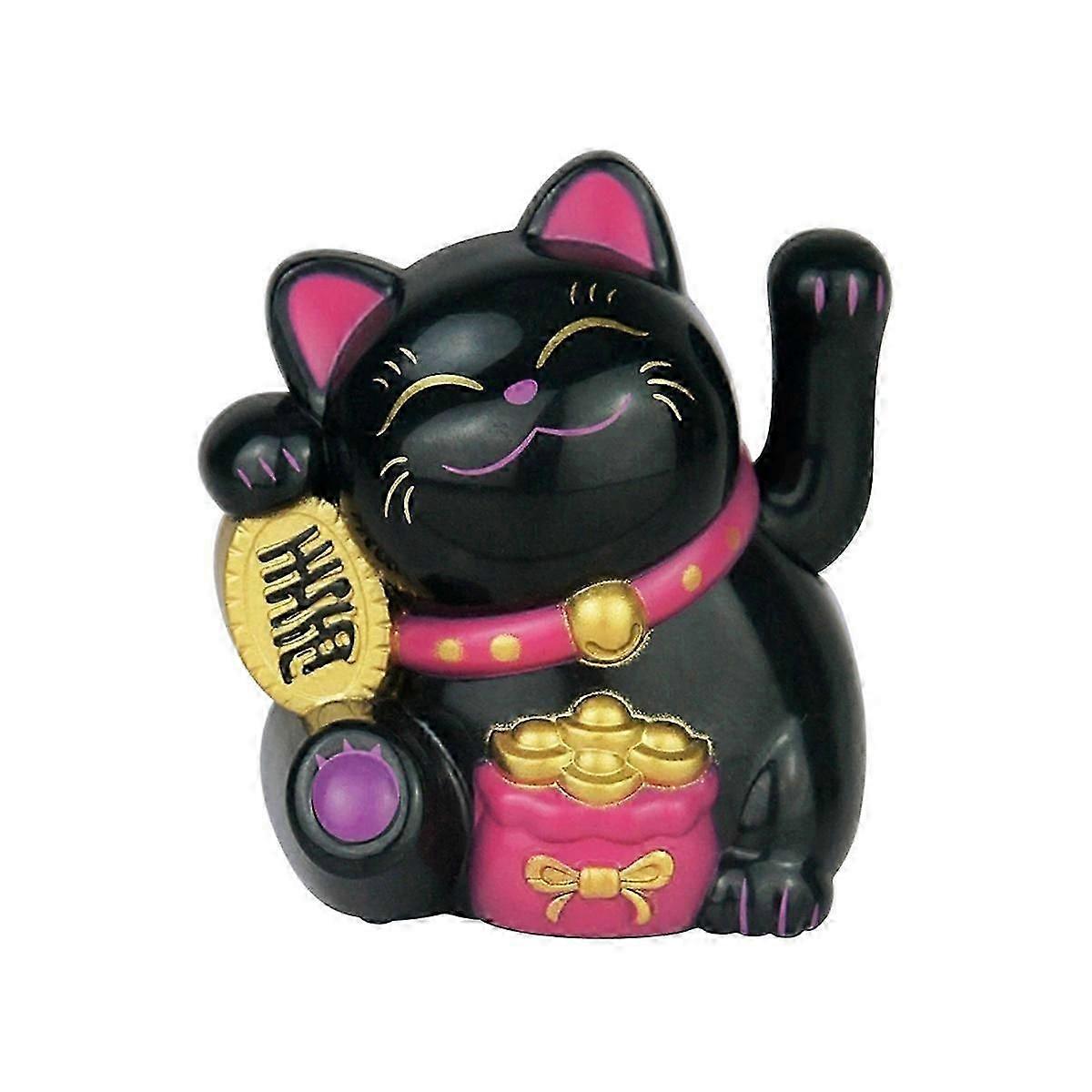 Solar Powered Automatic Waving Cat Fortune Cat for Home Decoration