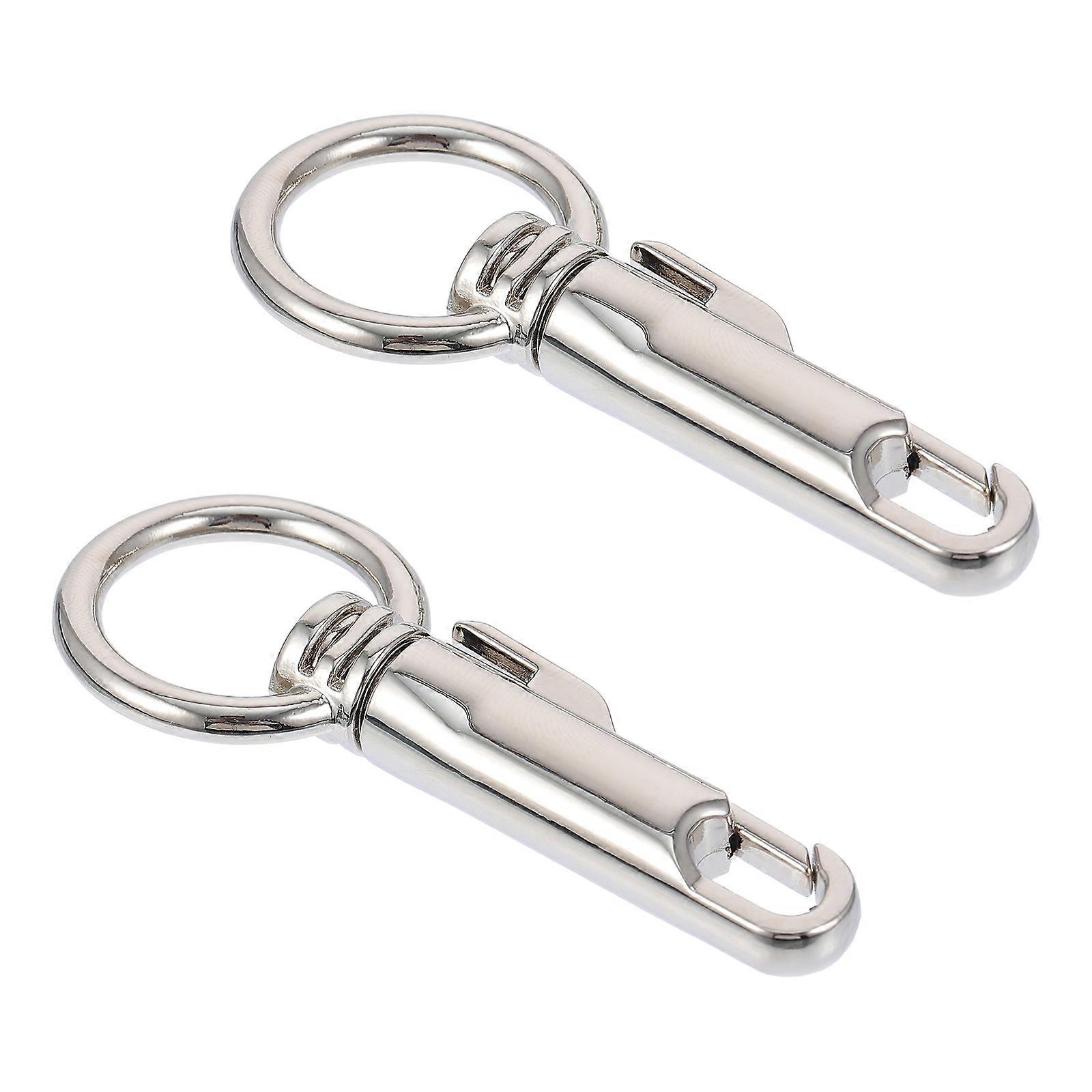 Metal Key Chain Snap Hook Diy Craft Projects Handbag Parts Silver Hold Items Tight 2Pcs