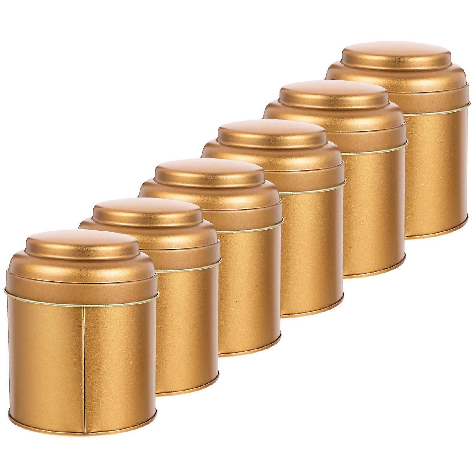 a polished and product description for your **6pcs Portable Tinplate Tea Leaf Canisters**:
### **6 Pack Portable Tinplate Canisters with Double