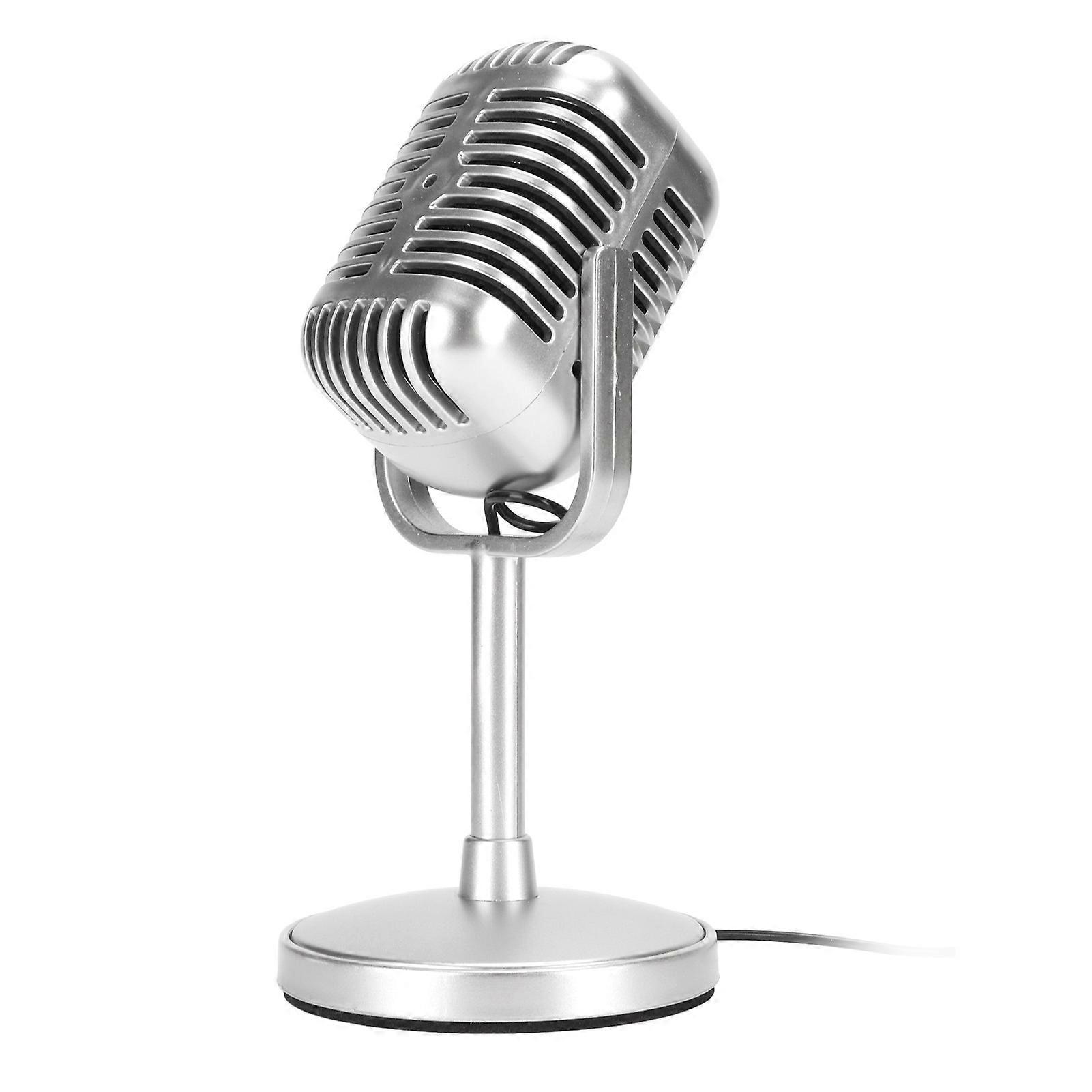 Vintage Wired Condenser Microphone - Clear Sound, Adjustable Angle