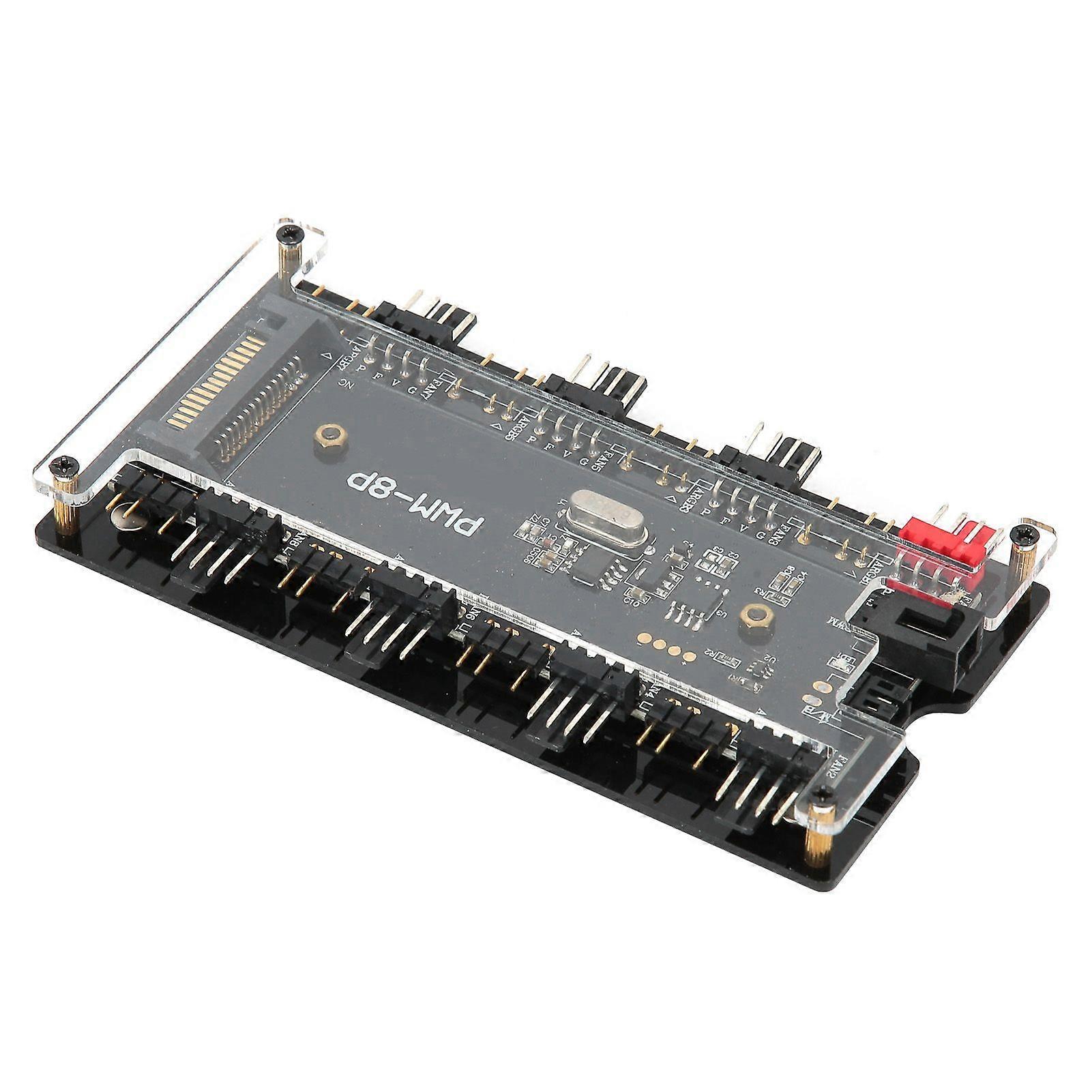 Case Fan Hub PWmARGB 2 in 1 Wireless Remote Controller for Computer Cooling Fan