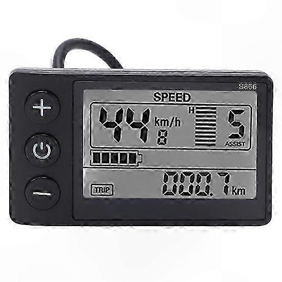 LCD Display Control Panel for E-Bikes, 24V-48V Waterproof with Plug