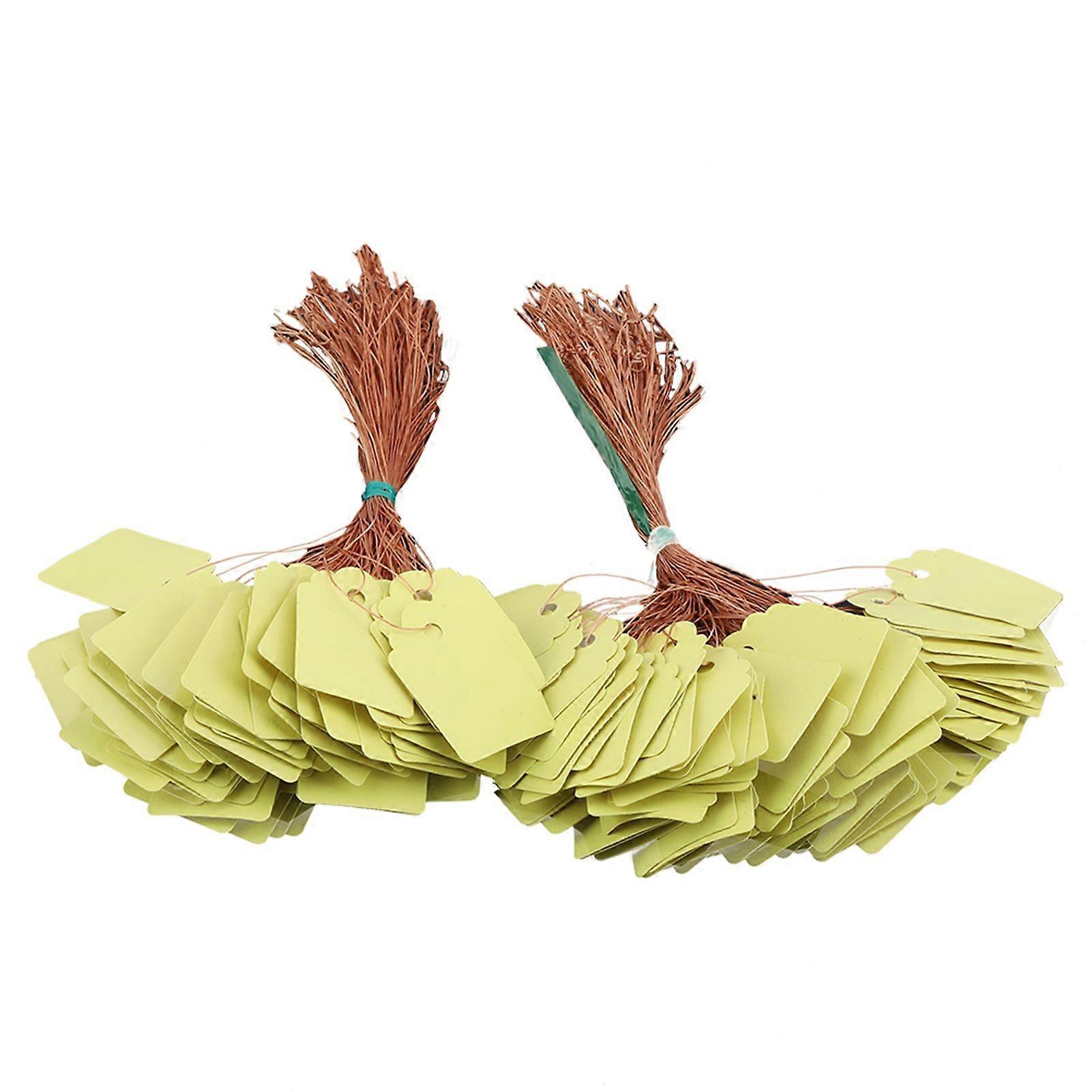 200pcs PVC Hanging Flower Plant Seed Name Tag Label Marker Sign Outdoor Yellow
