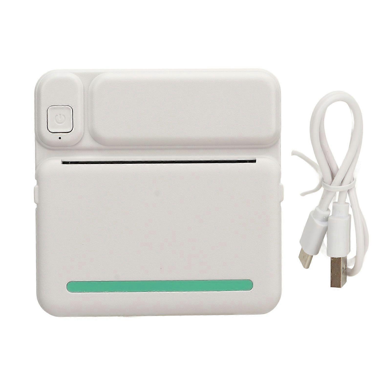 Portable Mini Printer Pocket Non Ink Bluetooth Instant Printing for Student with 1 Roll of Paper Blue