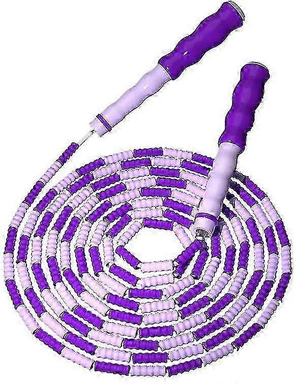 Corde à sauter à vitesse réglable, corde de fitness violette douce, corde à sauter intérieure multicolore