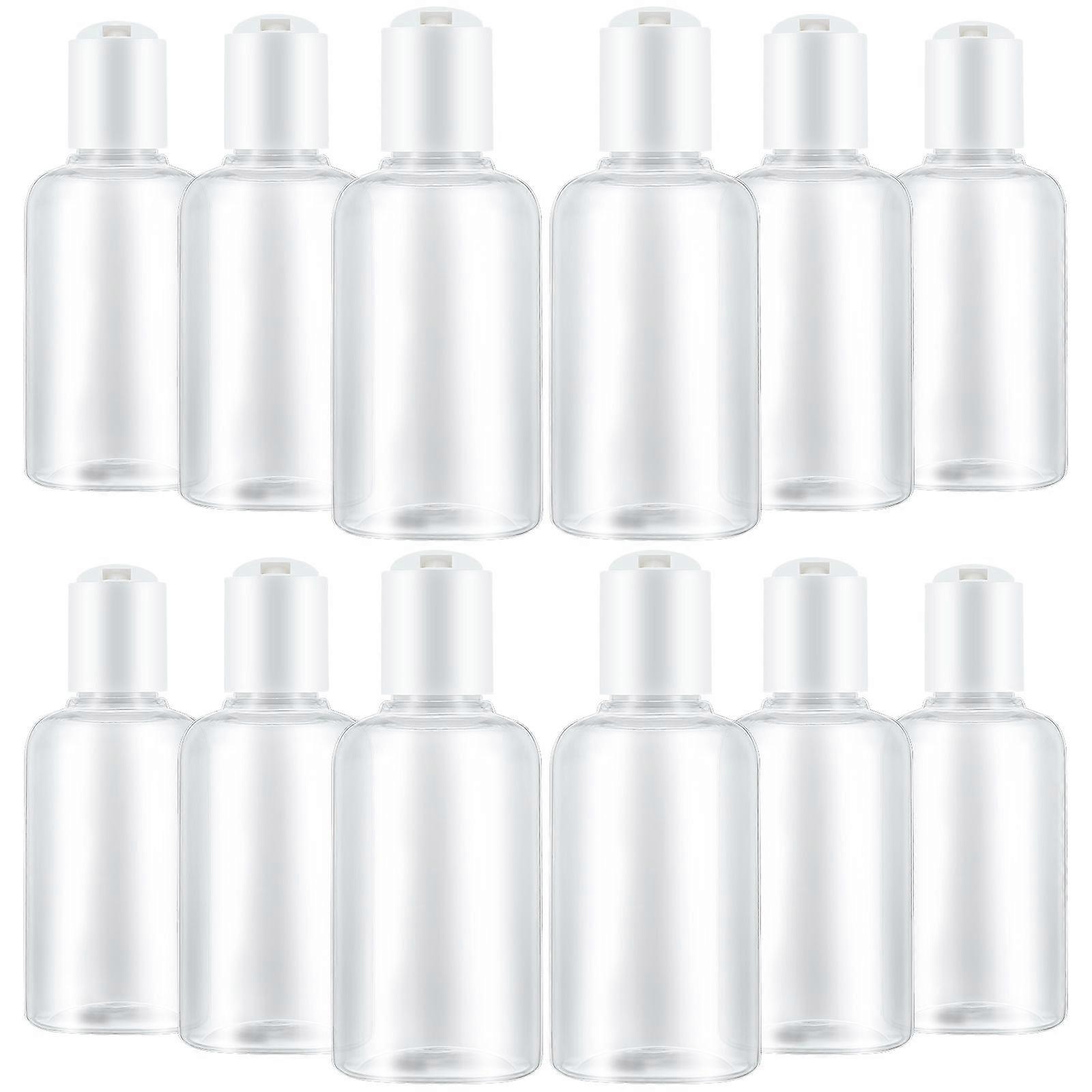 12pcs 75ml Refillable Bottle Press Travel Bottle Storage Container For Shampoo Cream Lotion (Random Color)