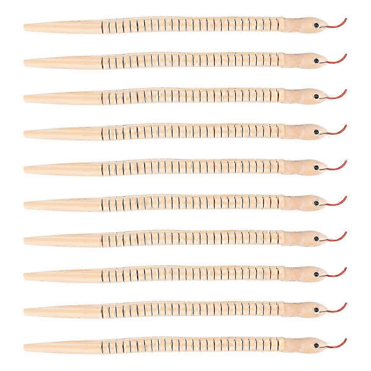 10Pcs 12 Inch Unfinished Wooden Wiggly Snakes Jointed Flexible Snake