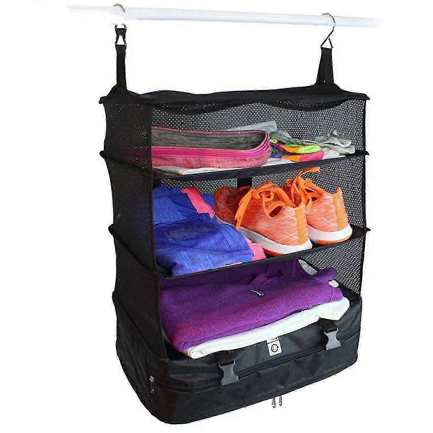 3-Layer Foldable Wardrobe Bag: Portable Hanging Storage for Laundry...