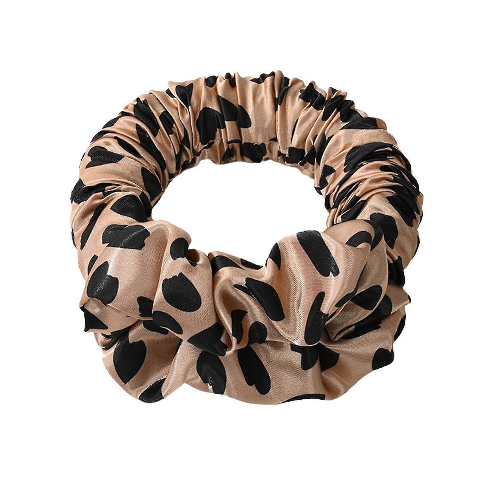 Huotflame Curlers Without Heat Heatless Hair Curler Scrunchie Set For Overnight Curls, Sleep Band, Brown Dots