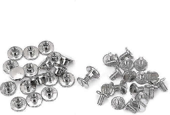20pcs Brass Threaded Flat Head Rivets - Nut Nail for Leather Craft Strap Handle
