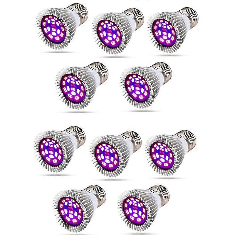 Lighting 10Pcs AC85V-265V Full Spectrum LED Grow Light E27 GU10 Bulb For Indoor Hydroponics Plants 18 LEDs