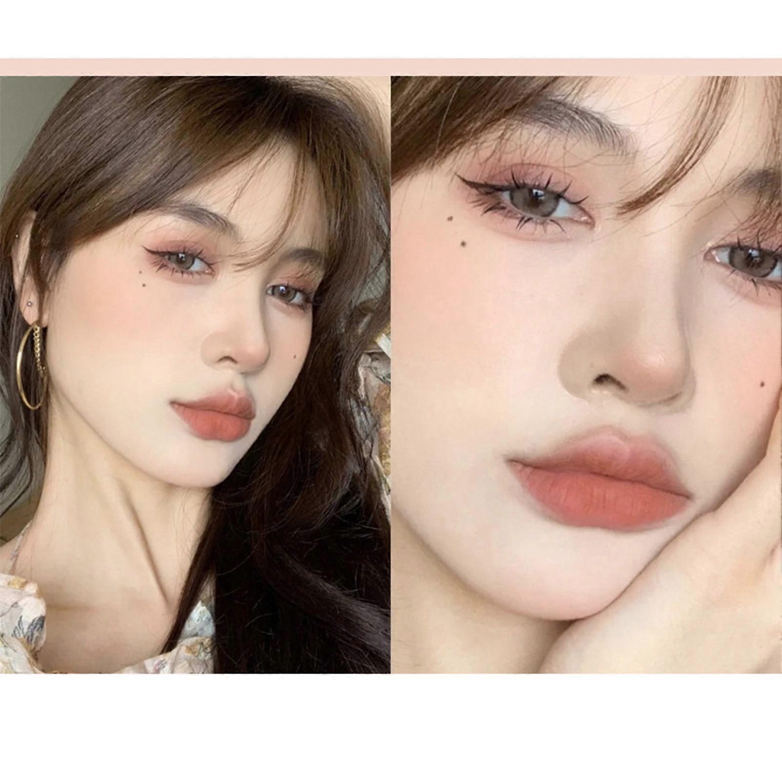 3pcs Mini Matte Blush Powder Tragbare Einfarbige Perlmutt Glitzer