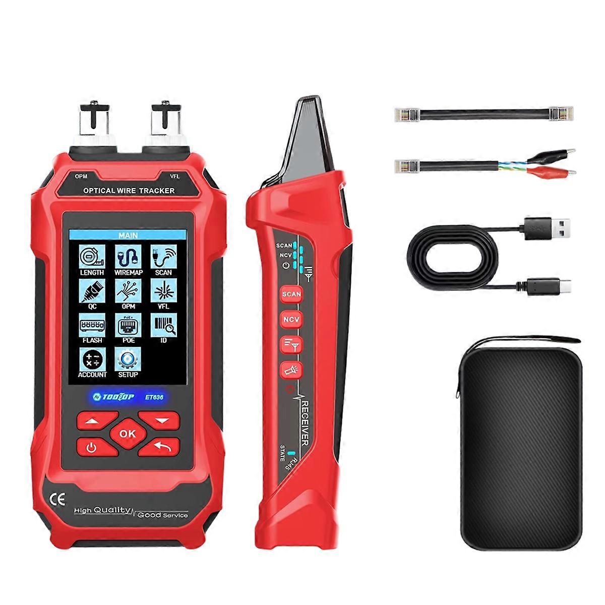 Network Cable Tester 4 in 1 Multi-Function Fiber Optical Power Meter Visual Fault Locator Noise-Fr