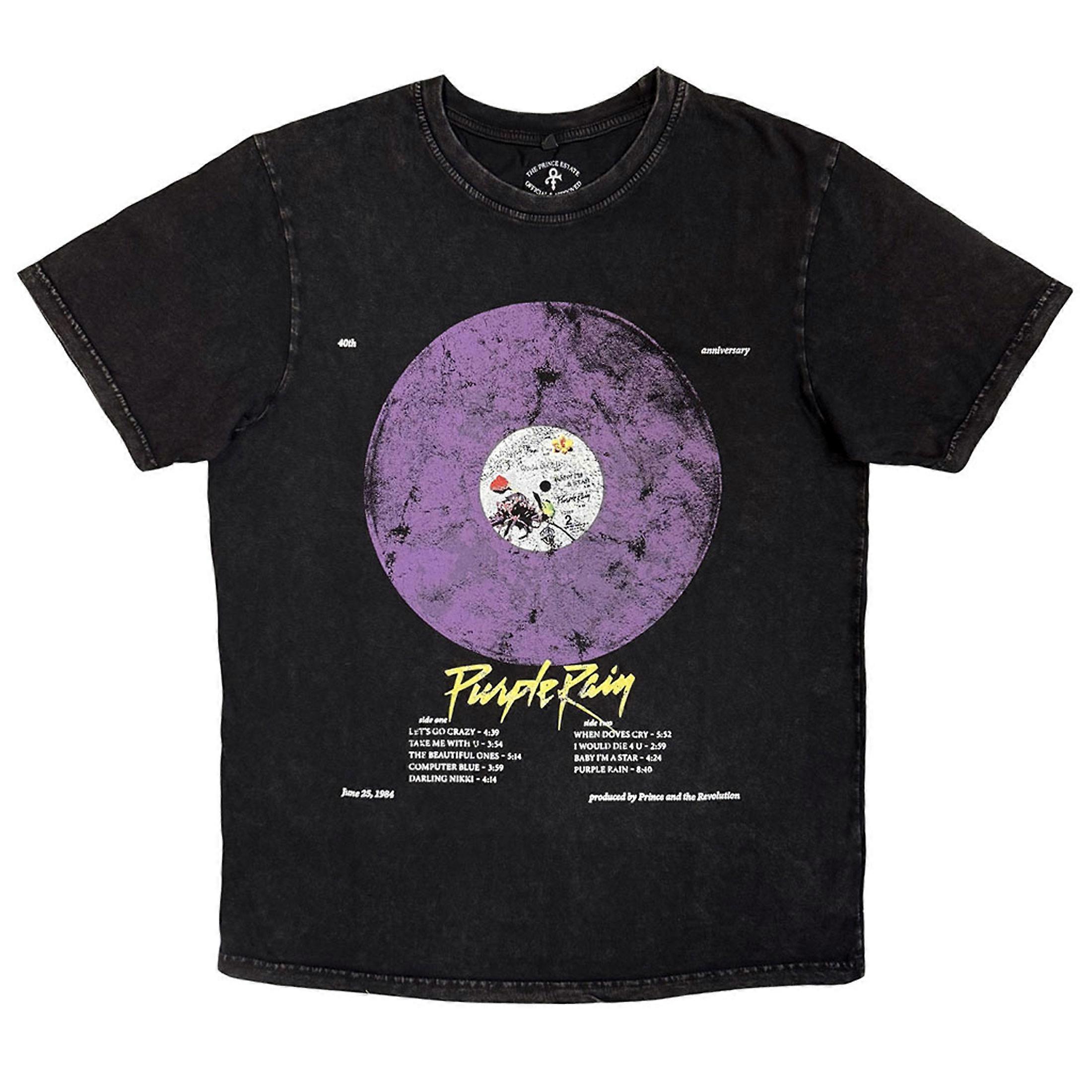 Prince Purple Rain Disc Stone Wash T Shirt