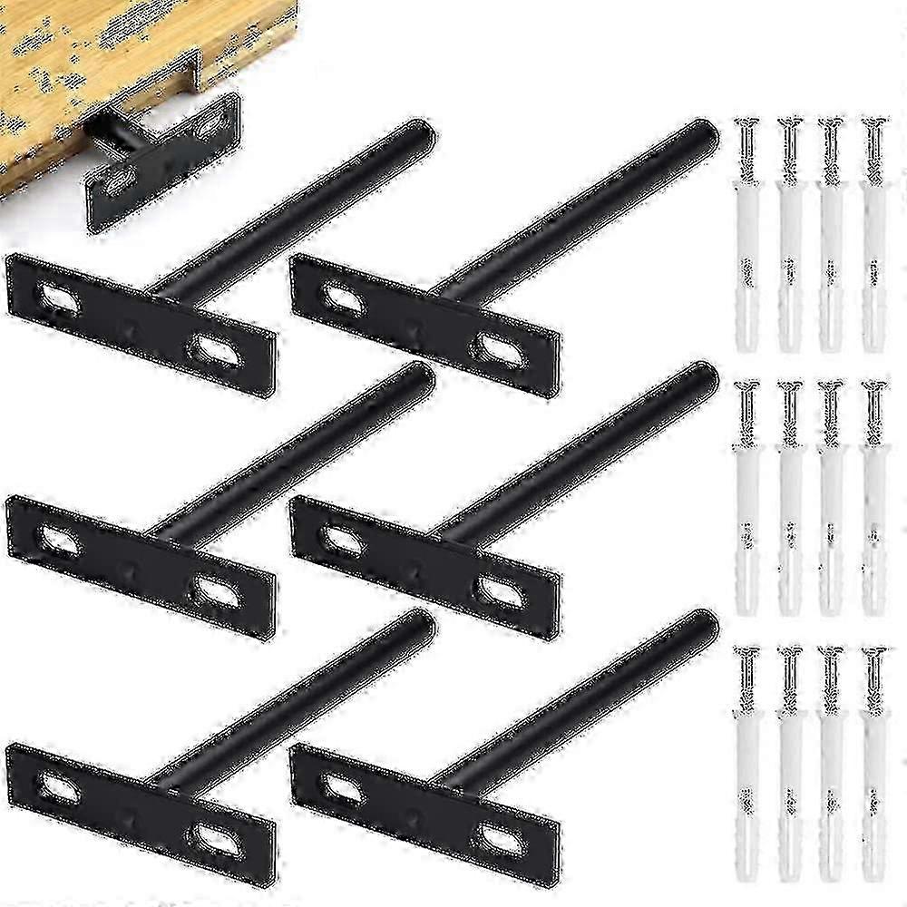 2025 4pcs/6pcs Floating Shelf Bracket, Metal Invisible Shelf Bracket, Heavy Duty Hidden Shelf Bracket, Invisible Wood Shelf Bracket10mm-yuhao