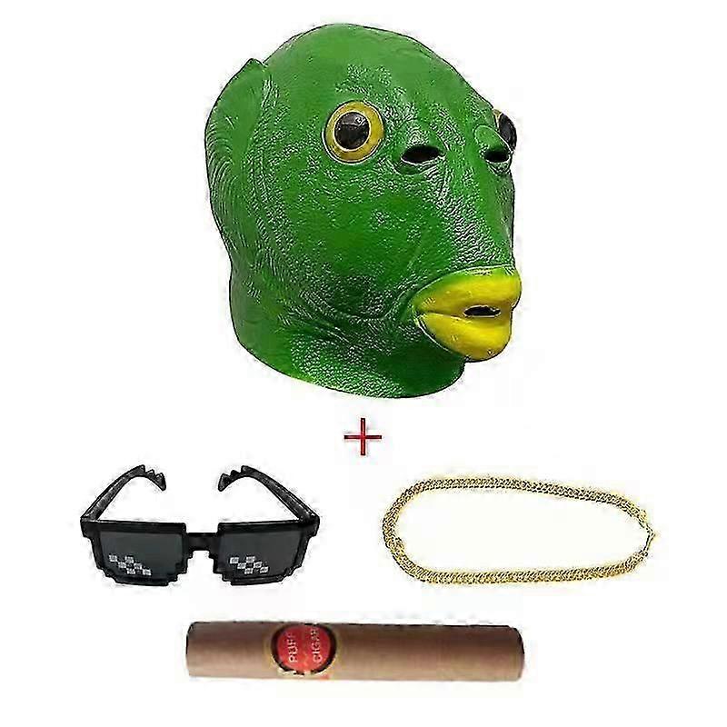 Halloween mask fish head mask funny performance mask masquerade party performance props Walkbee 6324