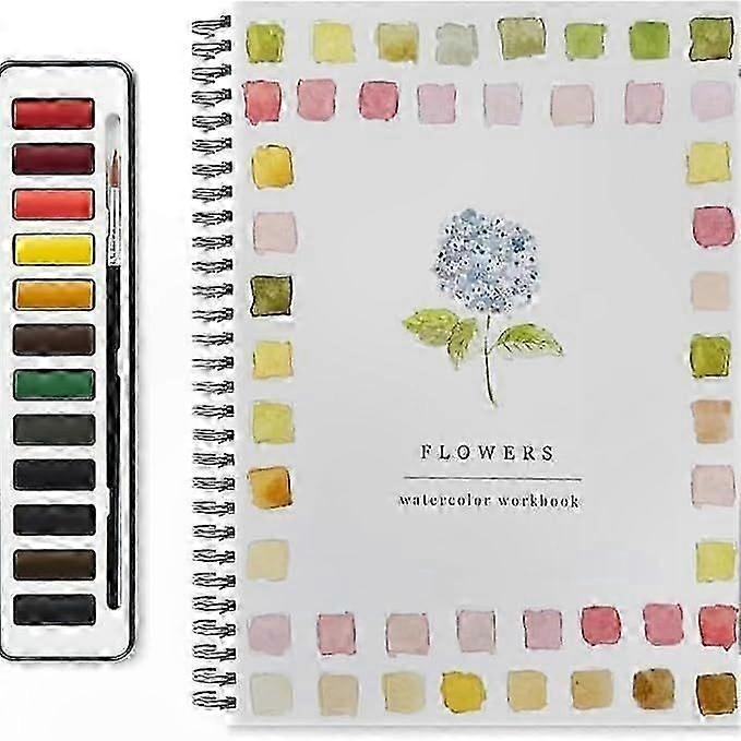 Beginner-Friendly Watercolor Painting Workbook with 12 Vibrant Colors and Paint Brush for Bird Art Enthusiasts