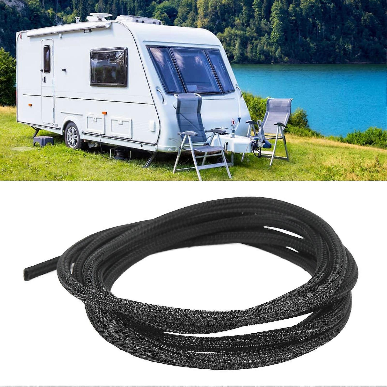 5mm Black Self Wrapping Cable Sleeve Wire Loom 3m High Temp