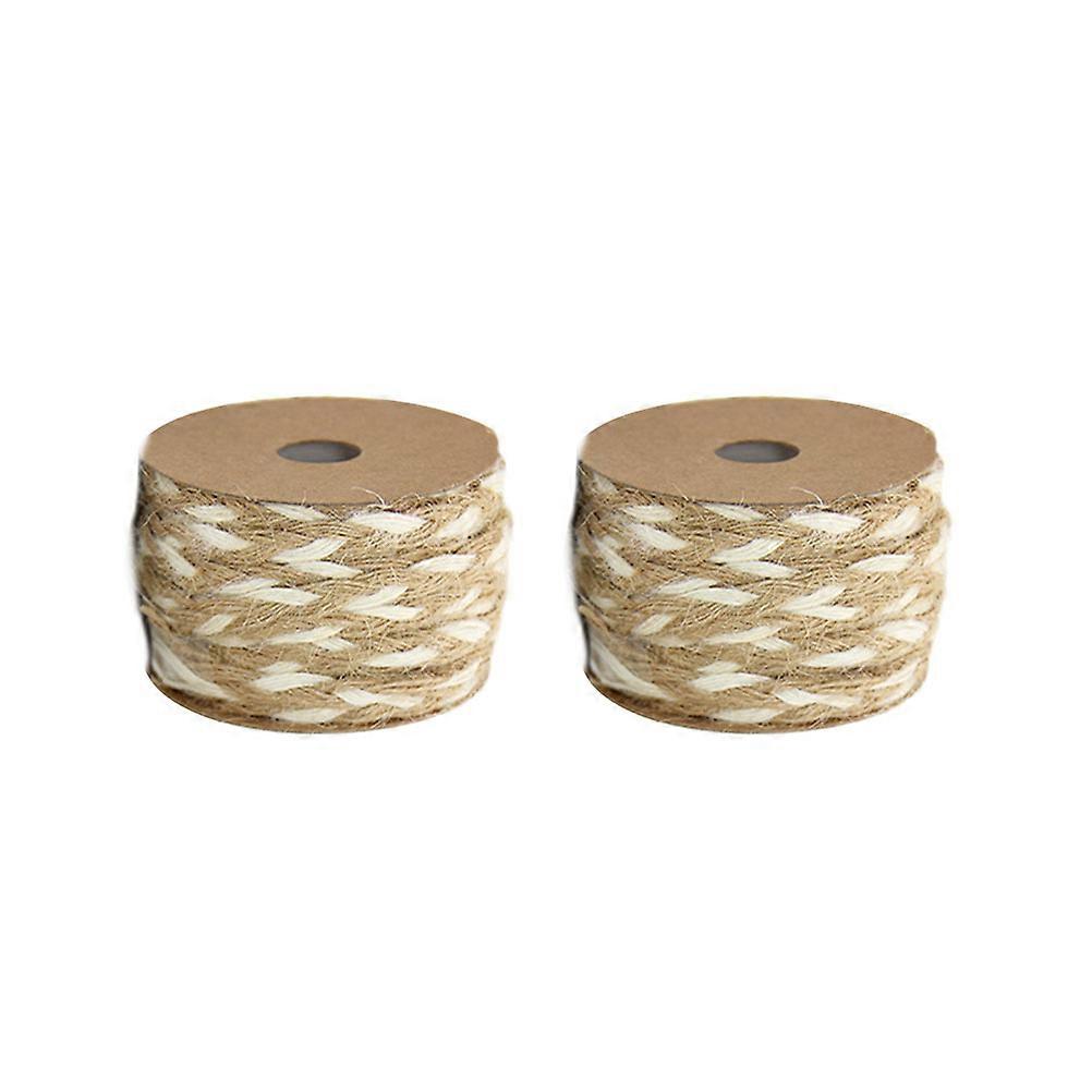 Gift Wrapping Twines Hemp Ropes for Decor 2 Rolls Double-Color String