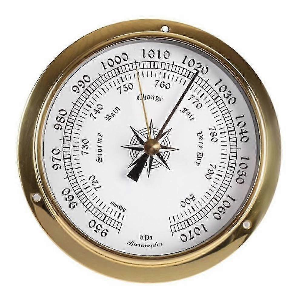 Meteorological Forecast Barometer 950-1070hPa Copper Shell Wall Mounted and Desktop Dual Use