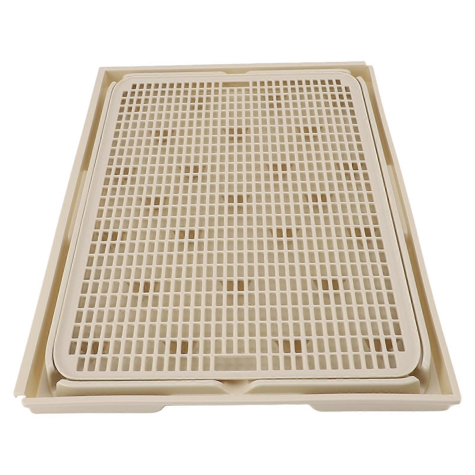 Spacious Double Layer Cat Litter Mat 41x28x2cm Washable Khaki
