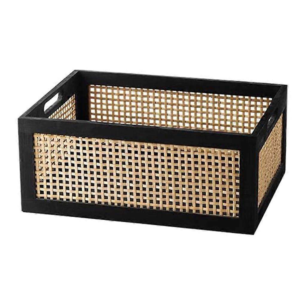 Bamboo Storage Basket Portable And Sturdy Large Capacity Organizer For Pantry Closet Home Decor